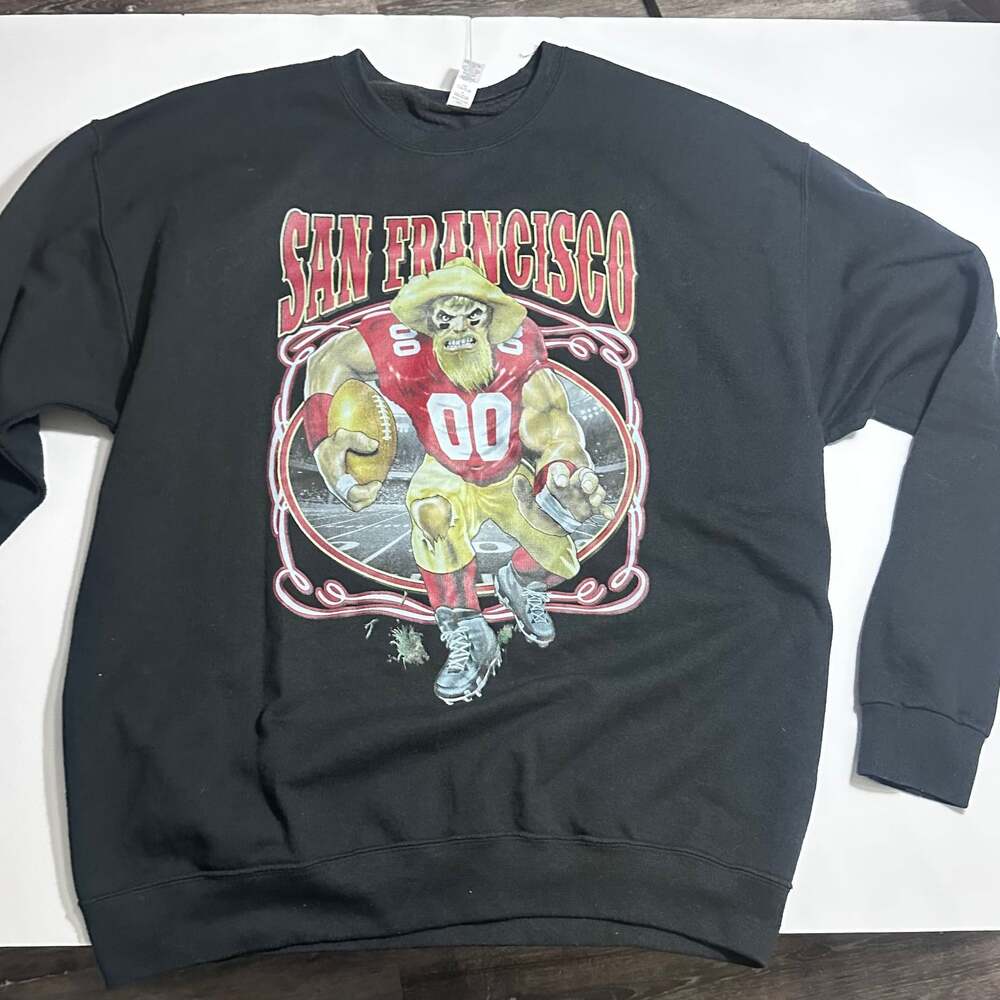 San Francisco Football Graphic Crewneck Sweatshirt XL Vintage Style